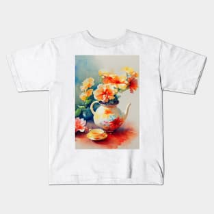 Watercolor teapot Kids T-Shirt